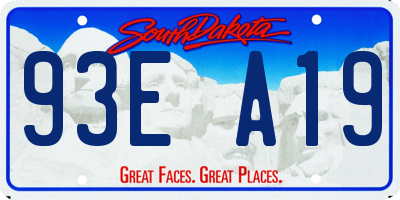 SD license plate 93EA19