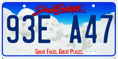SD license plate 93EA47