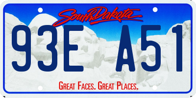 SD license plate 93EA51