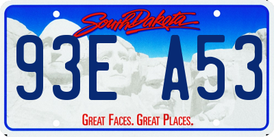 SD license plate 93EA53