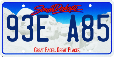 SD license plate 93EA85