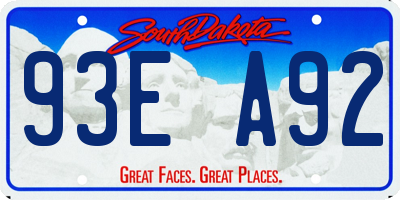 SD license plate 93EA92