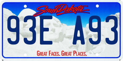 SD license plate 93EA93