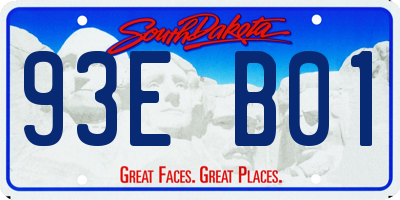 SD license plate 93EB01