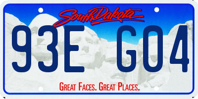 SD license plate 93EG04