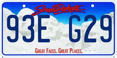 SD license plate 93EG29