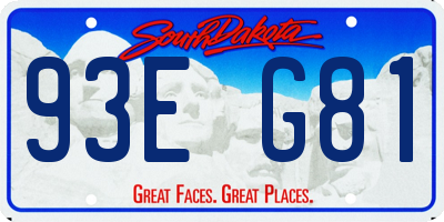 SD license plate 93EG81
