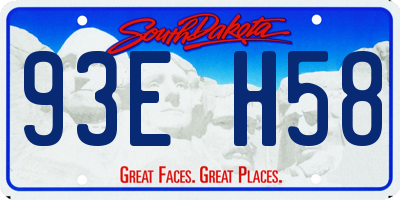 SD license plate 93EH58