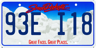 SD license plate 93EI18