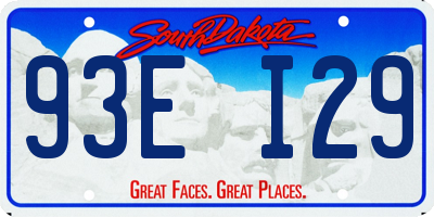 SD license plate 93EI29