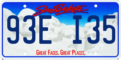 SD license plate 93EI35