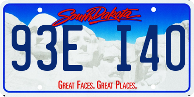 SD license plate 93EI40