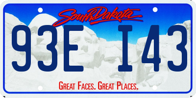 SD license plate 93EI43