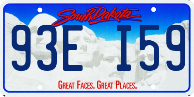 SD license plate 93EI59