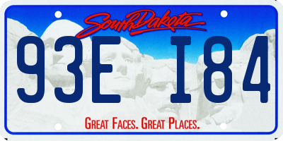 SD license plate 93EI84