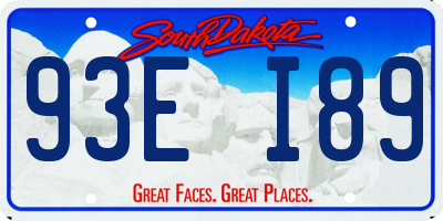 SD license plate 93EI89