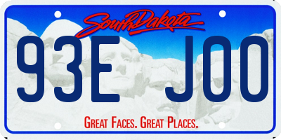 SD license plate 93EJ00