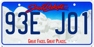 SD license plate 93EJ01