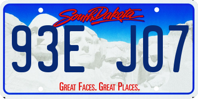 SD license plate 93EJ07