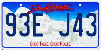 SD license plate 93EJ43