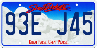 SD license plate 93EJ45