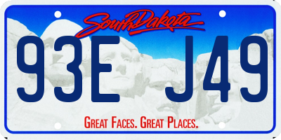 SD license plate 93EJ49