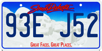 SD license plate 93EJ52