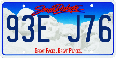 SD license plate 93EJ76