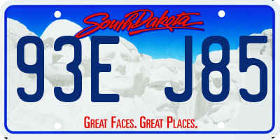 SD license plate 93EJ85