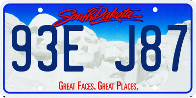 SD license plate 93EJ87