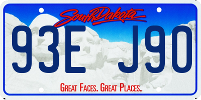 SD license plate 93EJ90