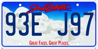 SD license plate 93EJ97