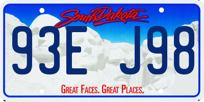 SD license plate 93EJ98