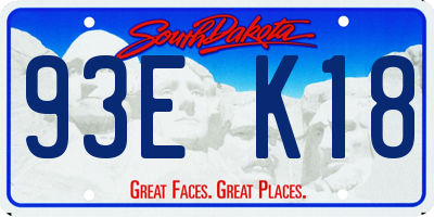 SD license plate 93EK18