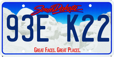 SD license plate 93EK22
