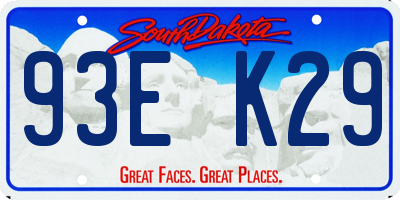 SD license plate 93EK29