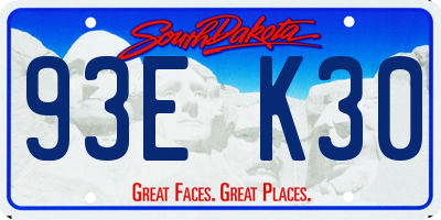 SD license plate 93EK30