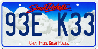 SD license plate 93EK33