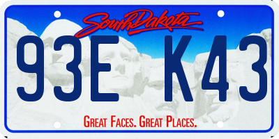 SD license plate 93EK43