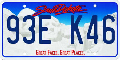 SD license plate 93EK46
