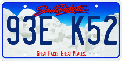 SD license plate 93EK52