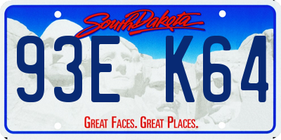 SD license plate 93EK64