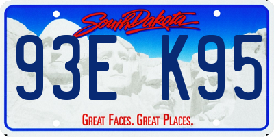 SD license plate 93EK95