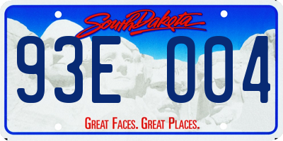 SD license plate 93EO04