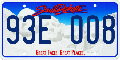 SD license plate 93EO08
