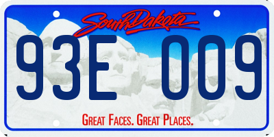 SD license plate 93EO09