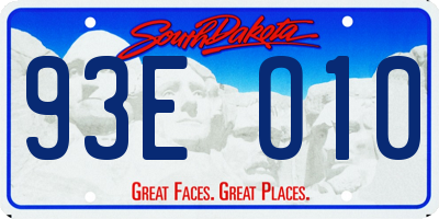 SD license plate 93EO10