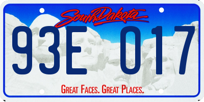 SD license plate 93EO17