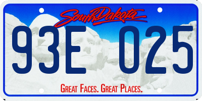 SD license plate 93EO25