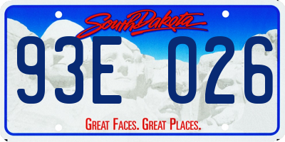 SD license plate 93EO26